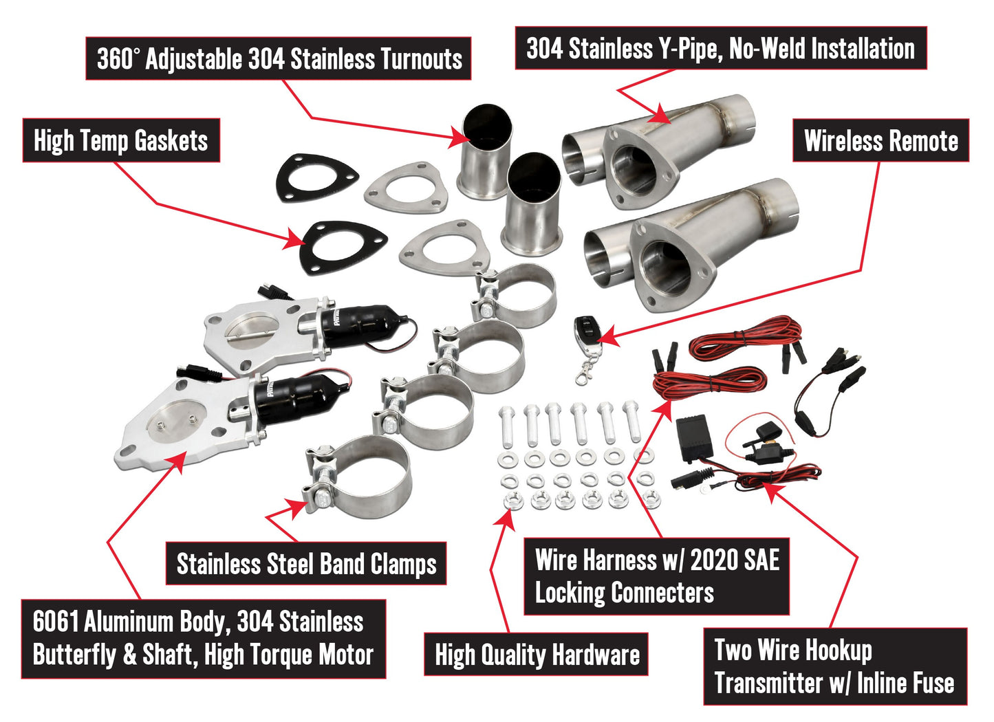 Patriot Exhaust PEC300K Electronic Cutouts 3.0" Dual System